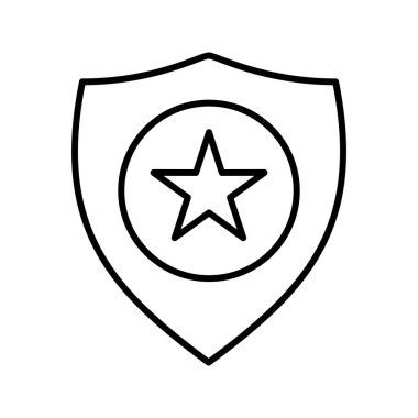 Polis rozet çizgisi vektör simgesi