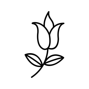 Yaprak Vektörü Satır Simgesiyle Eşsiz Çiçek