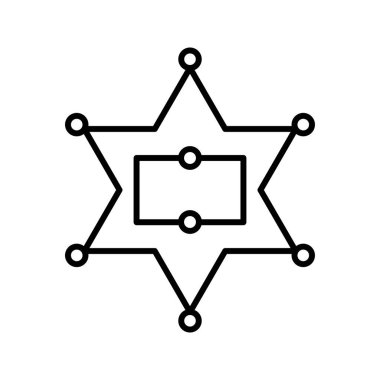 Eşsiz Sheriif Rozet Satır Vektörü Simgesi