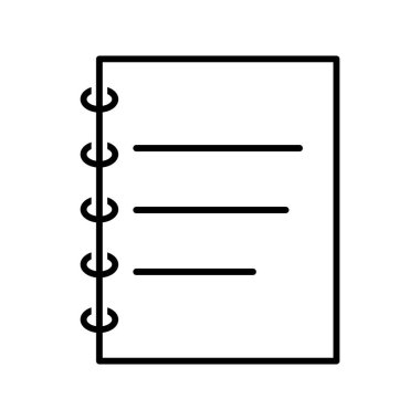 Eşsiz Notepad çizgi vektör simgesi