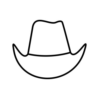Eşsiz Kovboy Şapka Satır Vektörü Simgesi