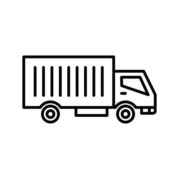 Einzigartiges Moving Truck Line Vector Icon — Stockvektor