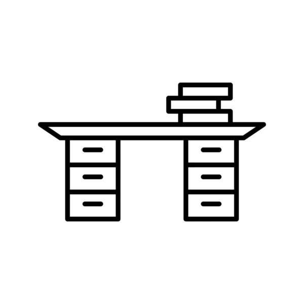 Einzigartiges Study Desk Line Vector Icon — Stockvektor