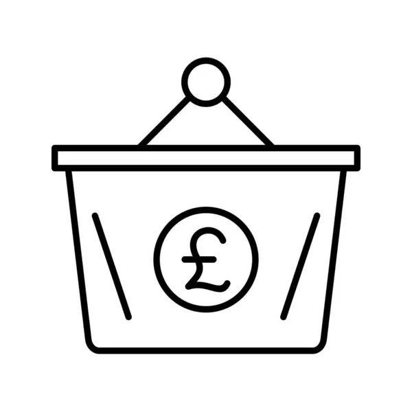Único Pound Basket Line Vector Icon — Vetor de Stock