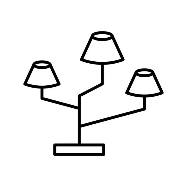 ユニークなランプスタンドラインベクトルアイコン — ストックベクタ