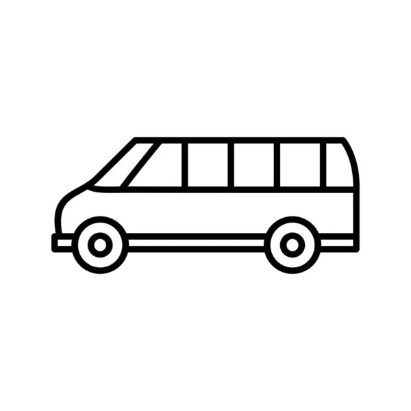 Μοναδικό Εικονίδιο Γραμμής Διανύσματος Λεωφορείων Παράδοσης — Διανυσματικό Αρχείο