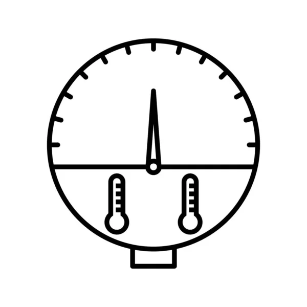 Indicador Temperatura Único Línea Vector Icono — Vector de stock