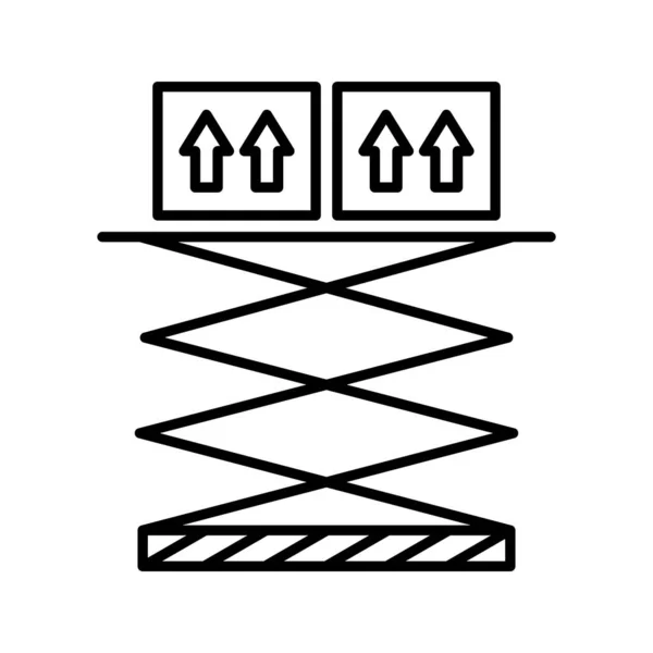 Einzigartiges Lift Box Vector Line Icon — Stockvektor