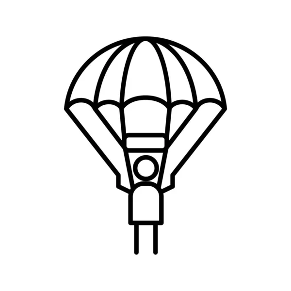 Icona Unica Della Linea Vettoriale Del Paracadute — Vettoriale Stock