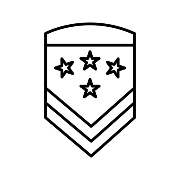 Unique Military Badge Vector Line Icon — Stock Vector