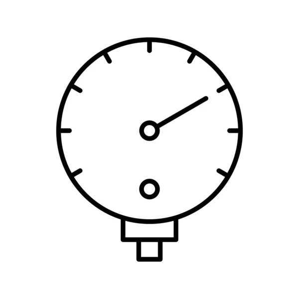 Icono Vector Línea Manómetro Único — Archivo Imágenes Vectoriales