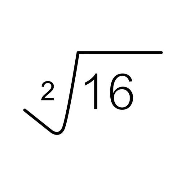 Einzigartiges Quadratisches Wurzellinien Vektorsymbol — Stockvektor