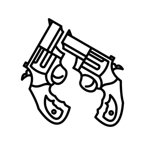 Icône Vectorielle Unique Deux Pistolets — Image vectorielle