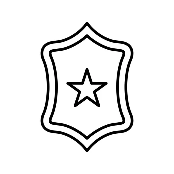 Unique Badge Line Vector Icon — Stock Vector
