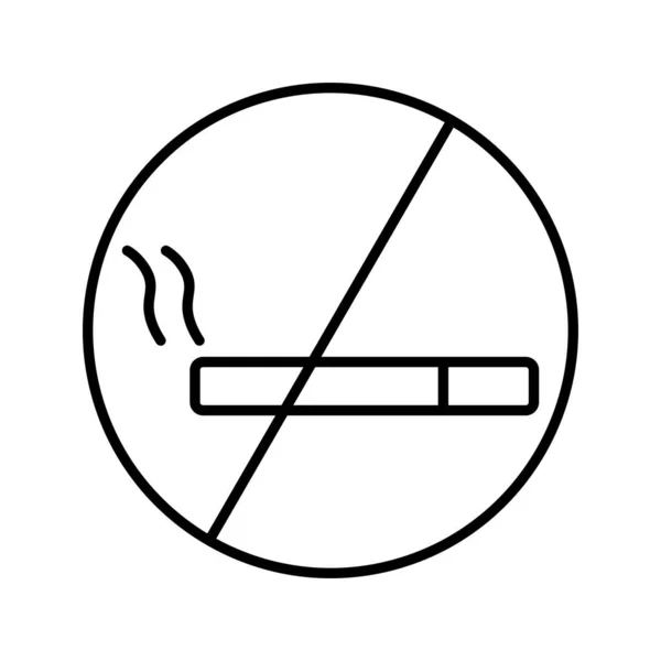 Único Smoking Sign Line Vector Icon — Vetor de Stock