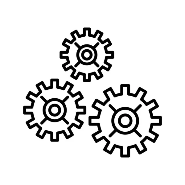 Icône Vectorielle Unique Roues Dentées Multiples — Image vectorielle