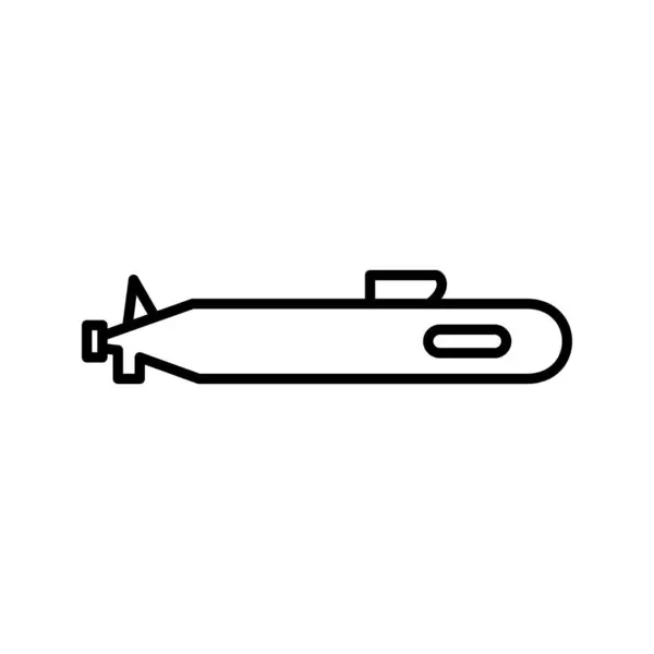 Икона Векторная Линия Подводной Лодки — стоковый вектор