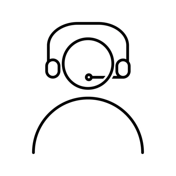 Único Call Center Line Vector Icon — Vetor de Stock