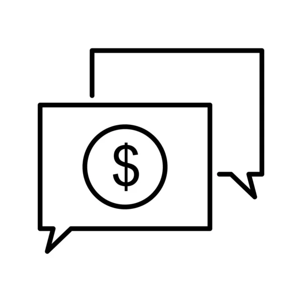 Μοναδικό Εικονίδιο Διανυσματικών Γραμμών Συζήτησης Χρημάτων — Διανυσματικό Αρχείο