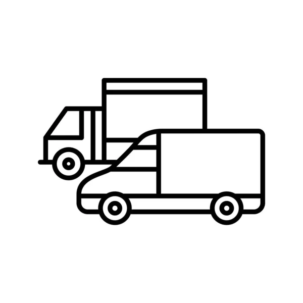 Einzigartige Parken Lkw Vector Line Icon — Stockvektor