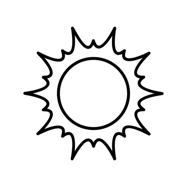 Icono Único Línea Vectorial Sun — Vector de stock