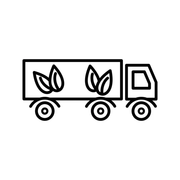 Unikalna Ekologicznie Przyjazna Ikona Wektora Ciężarówki — Wektor stockowy