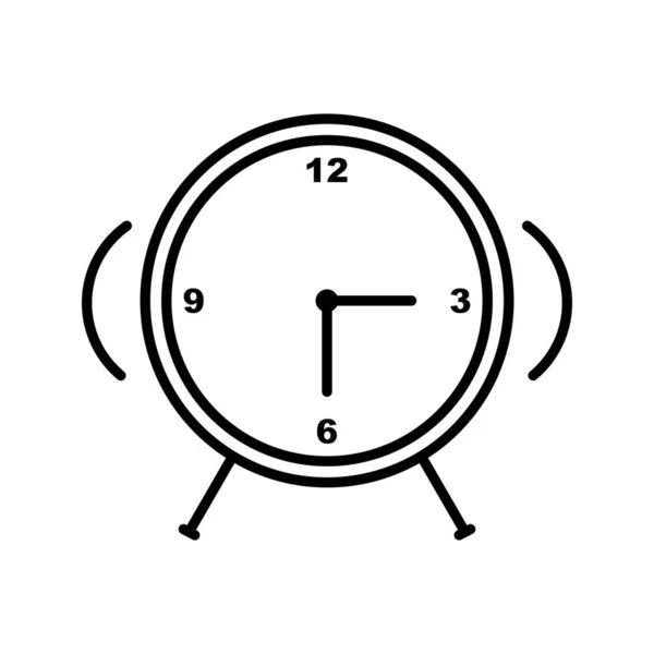 Icône Vectorielle Ligne Horloge Alarme Unique — Image vectorielle