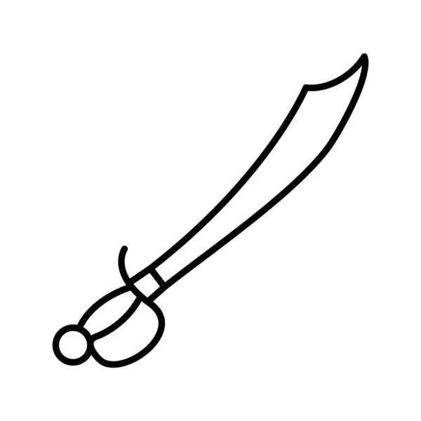 Einzigartiges Piraten Schwertlinien Vektor Symbol — Stockvektor