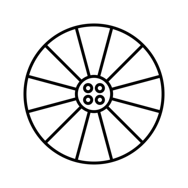 Einzigartiges Wheel Line Vector Icon — Stockvektor