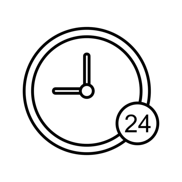 Einzigartiges Stunden Service Vector Line Icon — Stockvektor