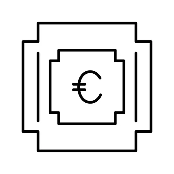 Уникальная Векторная Икона Евро Символа — стоковый вектор