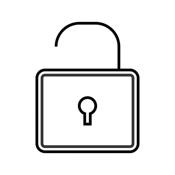 Open Lock Line Vector Icon — Stock Vector