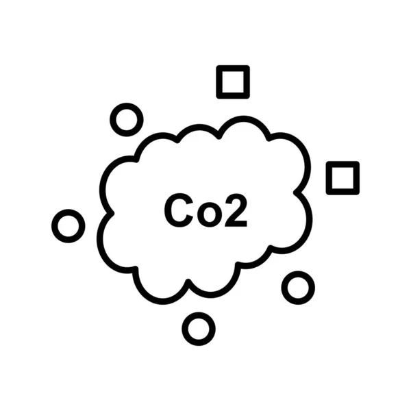 Icono Línea Vectorial Dióxido Carbono Único — Archivo Imágenes Vectoriales