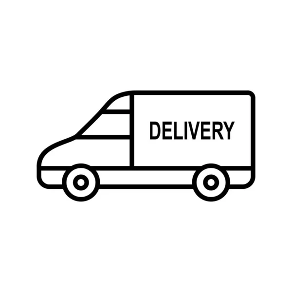 Unique Delivery Car Vector Line Icon — Stock Vector