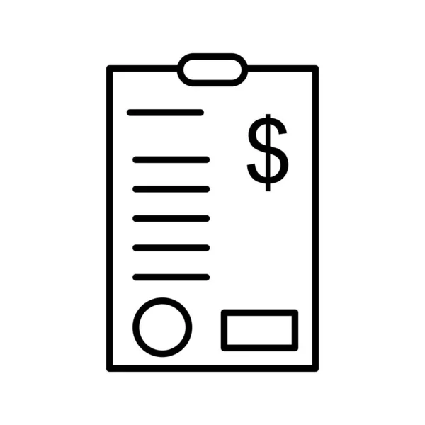 Icône Vectorielle Lignes Factures Dollars Uniques — Image vectorielle