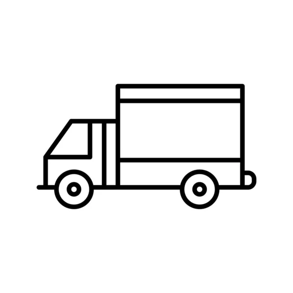 Egyedülálló Heavy Truck Vector Line Ikon — Stock Vector