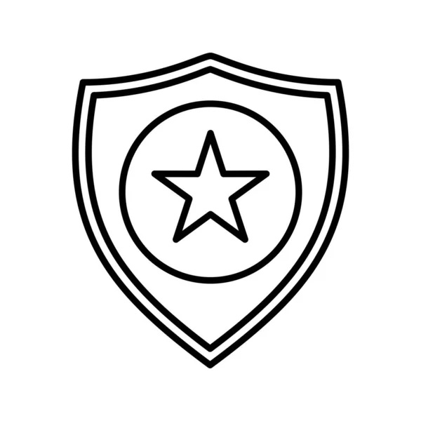 Politie Badge Lijn Vector Pictogram — Stockvector