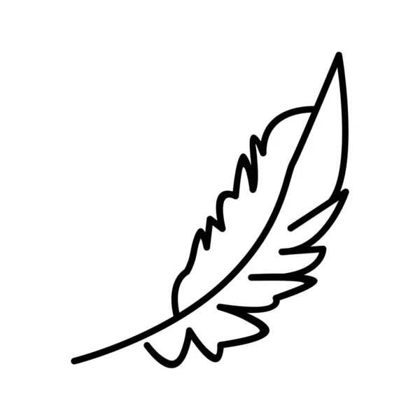 Unique Feather Line Vector Icon — Stock Vector