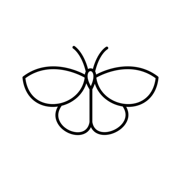 Icono Línea Vectorial Mariposa Única — Archivo Imágenes Vectoriales