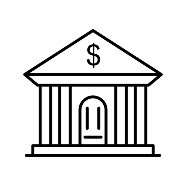 Unique Bank Building Line Vector Icon — Stock Vector