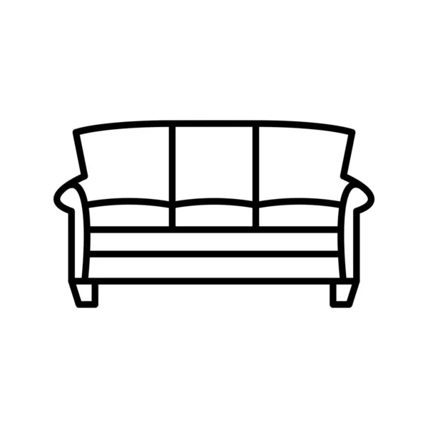 Unique Large Sofa Line Vector Icon — Stock Vector