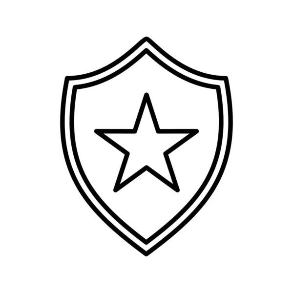 Unique Shield Line Vector Icon — Stock Vector