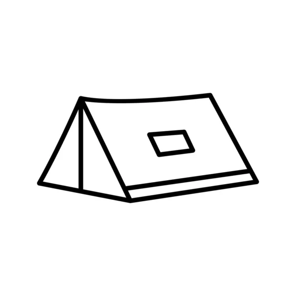 Einzigartiges Tent Line Vector Icon — Stockvektor