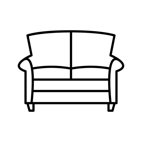 Egyedülálló Double Sofa Line Vektor Ikon — Stock Vector