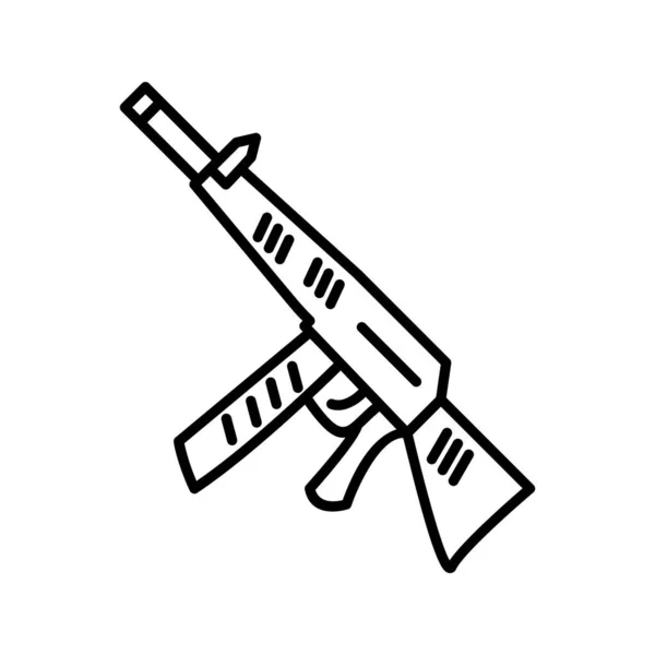 Einzigartiges Gun Vector Line Icon — Stockvektor
