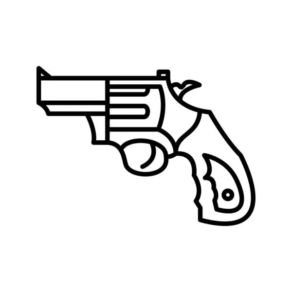 Único Revolver Line Vector Ícone —  Vetores de Stock