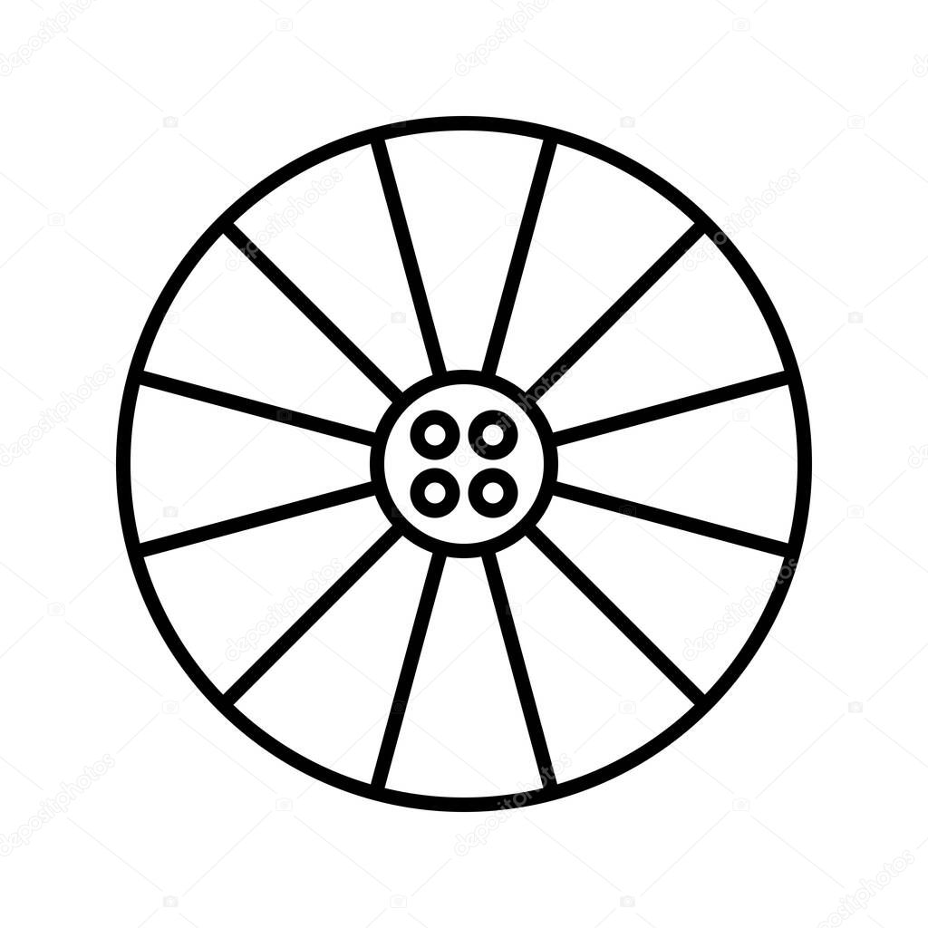 Unique Wheel Line Vector Icon