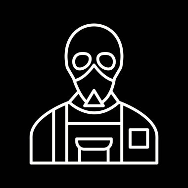 Benzersiz Gaz Maskesi Satır Vektörü Simgesi