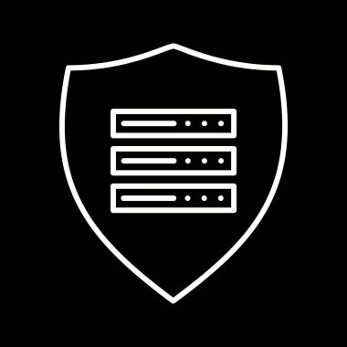 Güvenli sunucunun eşsiz satır siyah simgesi