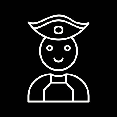 Eşsiz Erkek Korsan Satır Vektörü Simgesi